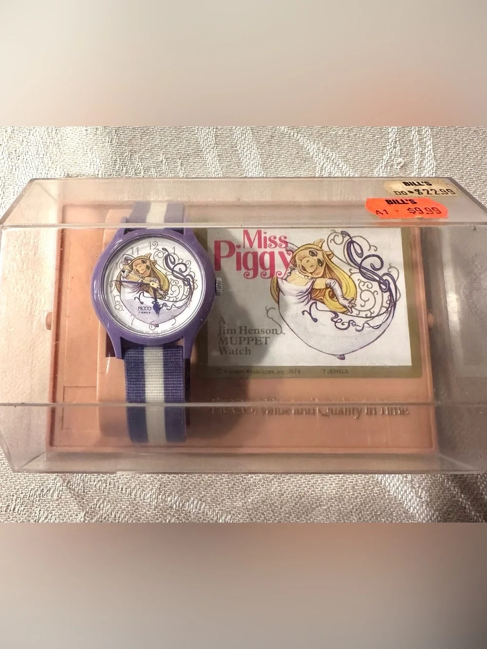 Vintage 1979 PICCO Miss Piggy Muppets 7 Jewel Mechanical Watch Boxed